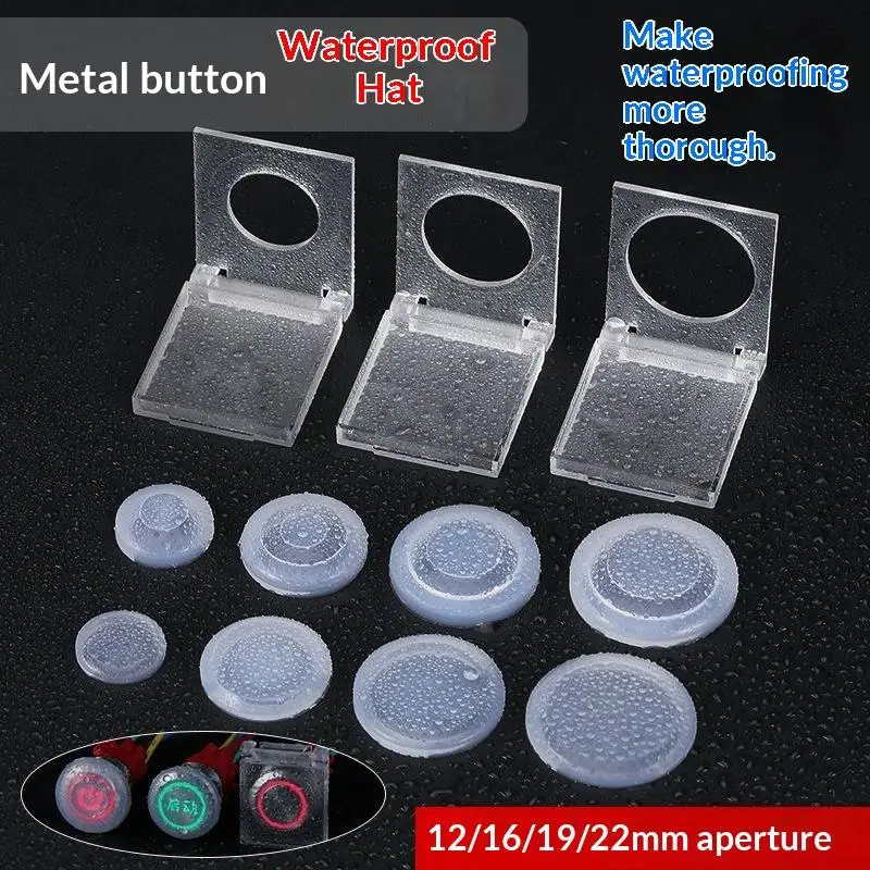 Flat Head Push Button Switch Protective Cover 16/19/22mm Transparent Dustproof