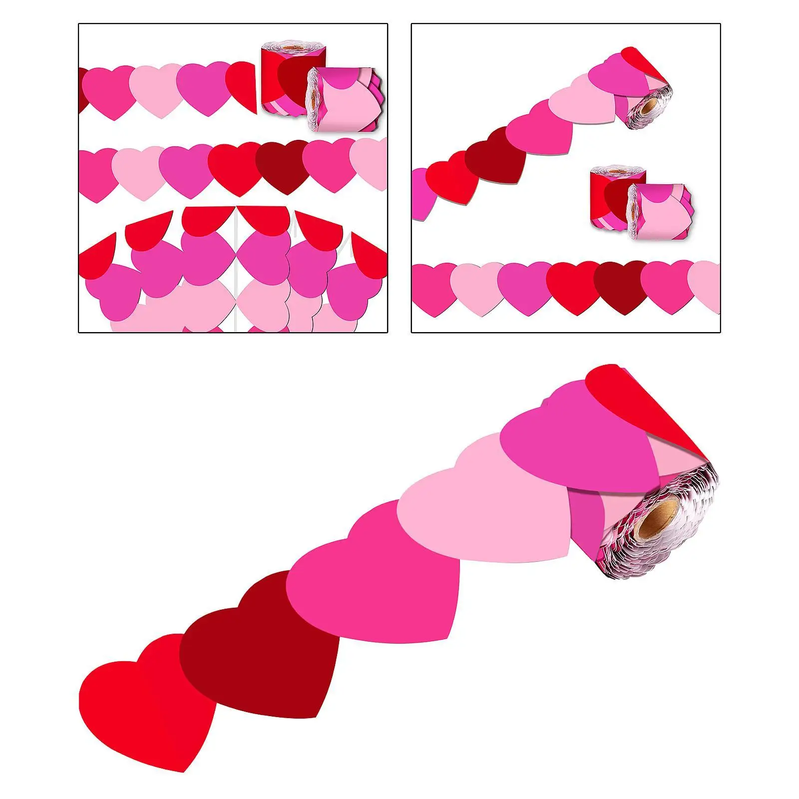 67.91ft Heart Shaped Border Trim for Bulletin Boards and Wall Displays