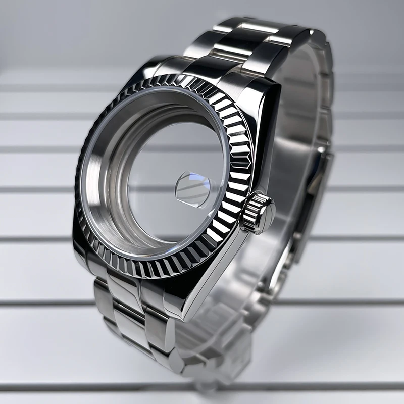 Seik Mod Watch Case 39mm DJ Bezel Stainless Steel Sapphire Glass President Bracelet Fit Miyota 8285 Movement 28.5-29mm Dial 20mm