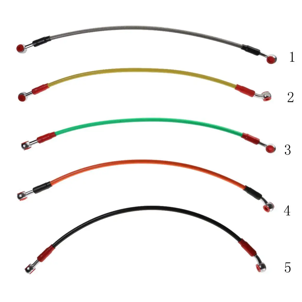 Tuyau de frein hydraulique avec embout banjo 45 cm en acier inoxydable et caoutchouc pour échange de liquide de frein de vélo et de voiture