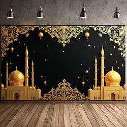 Ramadan Decoration 2025 EID Backdrop Curtains Wall Hanging Decor Indoor Outdoor Banner Ramadan Room Background