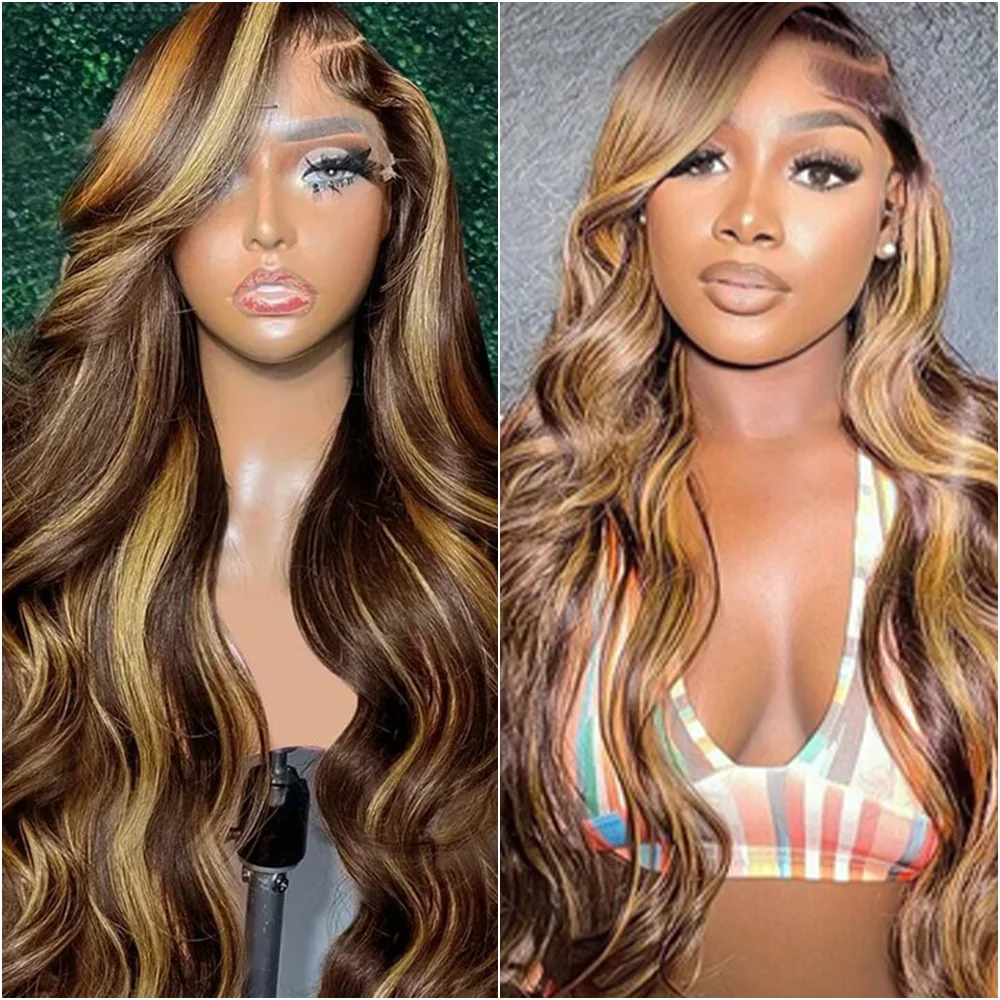 

200 Density 30 Inch P427 Highlight Wig 100% Human Hair Wigs Body Wave 13x6 HD Lace Frontal Wigs Pre Plucked 13x4 Lace Front Wigs
