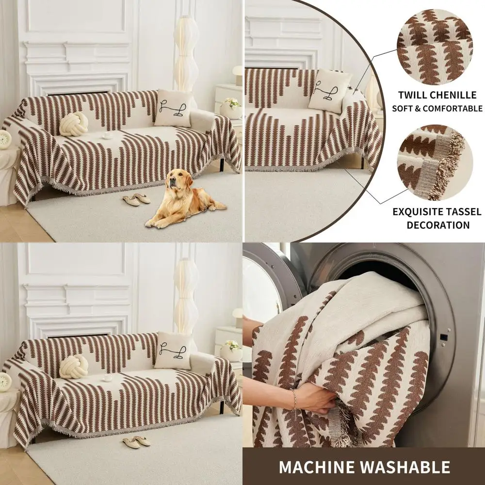 

Чехол для секционного дивана, подходящий для домашних животных, моющийся, плотный и защитный (коричневый, 91x118)