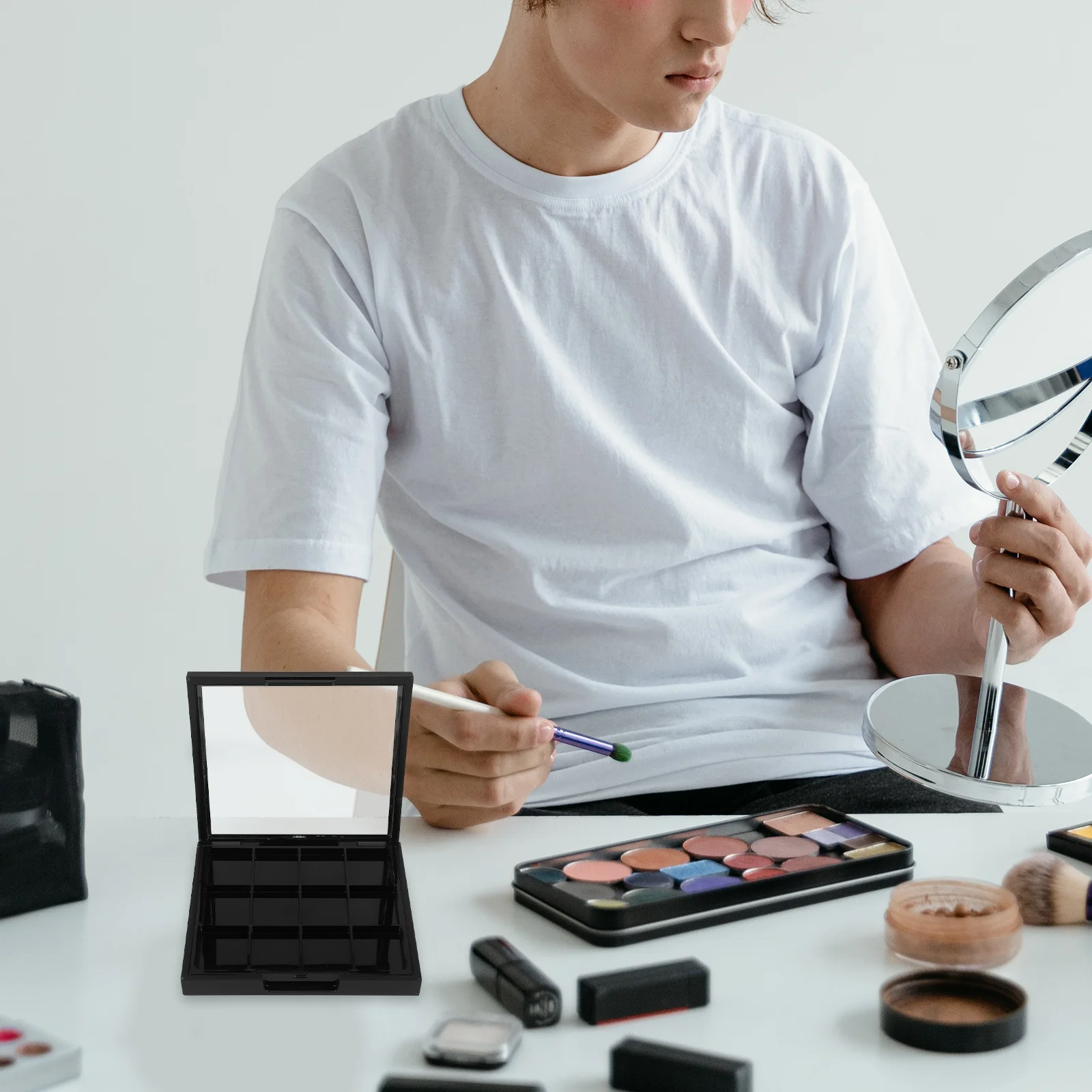 Conteneur vide pour ombre à paupières, Palette à 12 compartiments, étui pour cosmétiques, bricolage, Blush, rouge à lèvres, rangement, outil de maquillage Portable