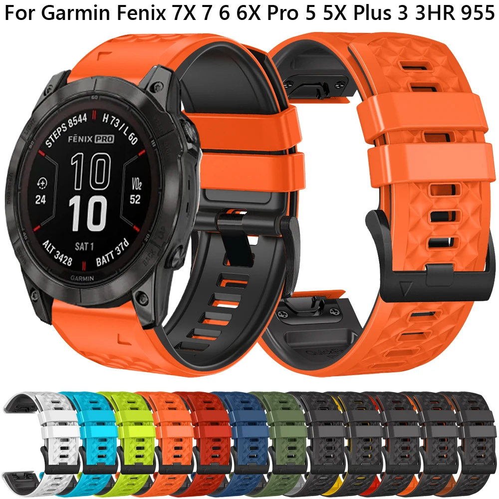 

Watch Strap 26mm 22mm For Garmin Fenix 7 7X 6 6X Pro 5X 5 Plus 3 HR 945 Silicone Band Epix Gen 2 Tactix Bravo Bracelet Wristband