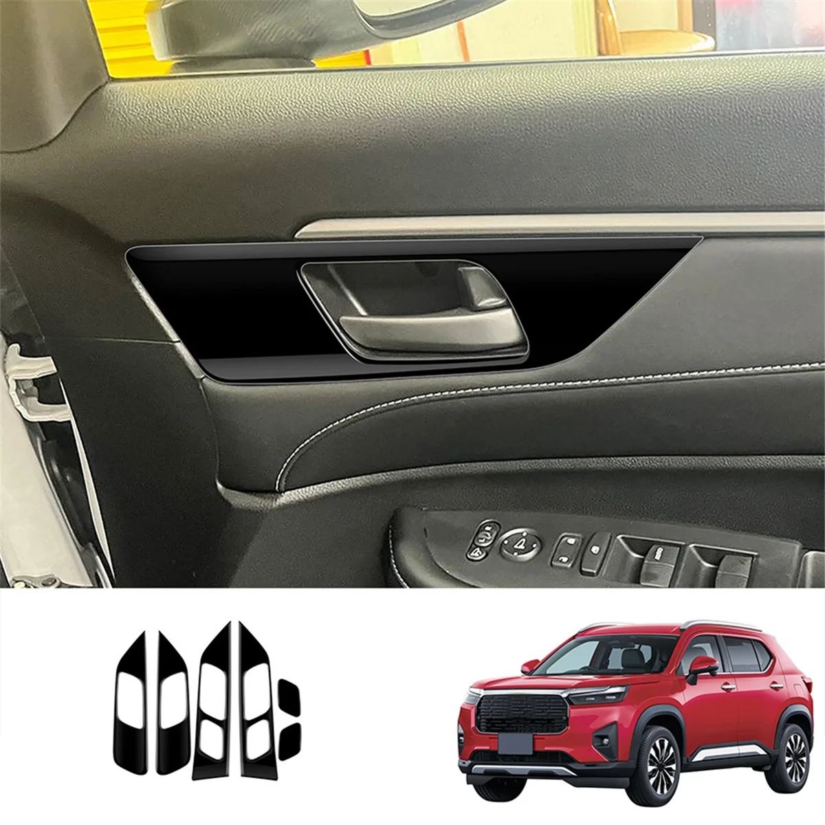 Car Inner Door Handle Cover Door Bowl Handle Trim Frame Sticker for Honda WRV 2024 Japanese Version RHD,A