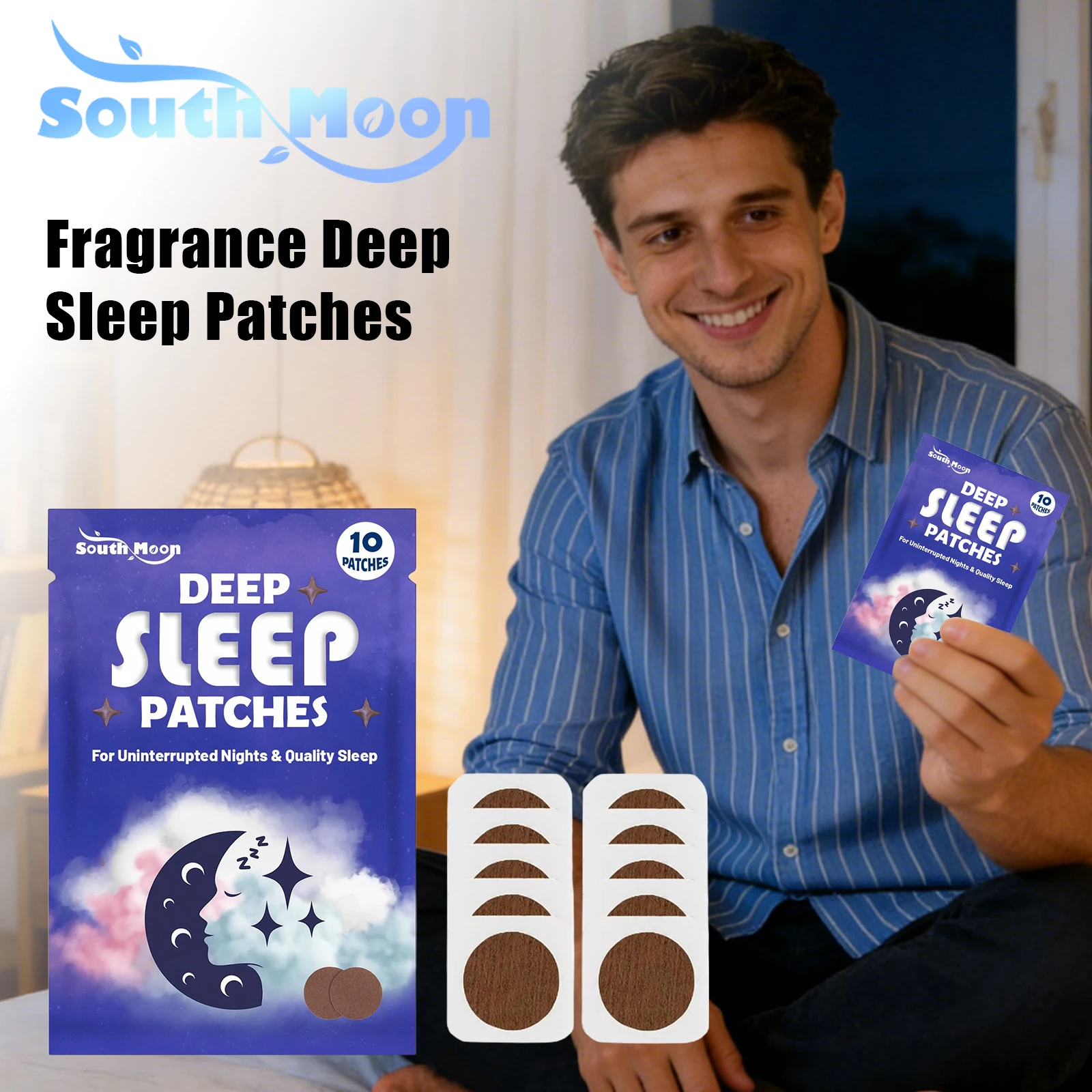 

South Moon Fragrance Deep Sleep Patches Adhering Firmly Easy Carrying Reduce Tirediness Relieve Stress Deep Rest Sleep Stickers