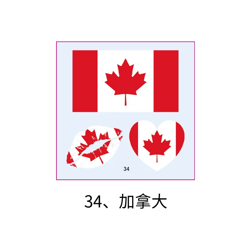 Water Transfer International Flags Temporary Tattoos Soccer Football Fan Face Body Stickers Party Supplies image 6