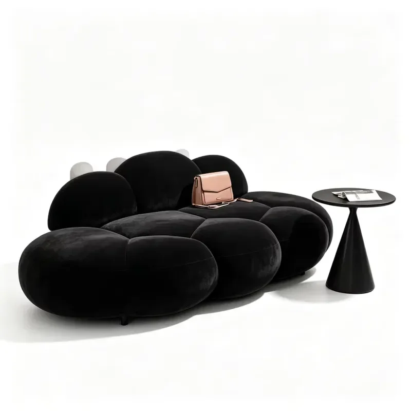 Cloud Shaped Cream Sofa Set Modern Minimalist Design Multifunctional for Clothing Stores Beauty Salons Hotel Apartments