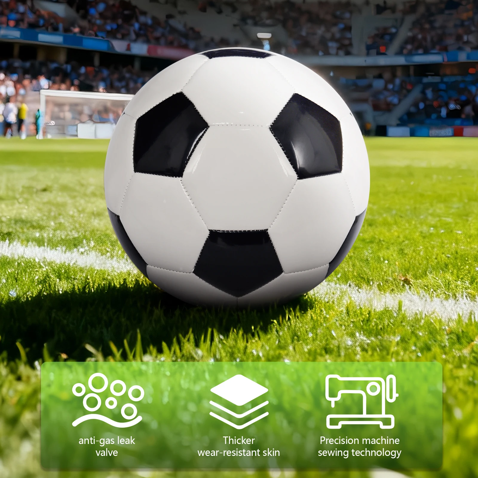 

Soccer Ball Classic Black White Official Size 5 Soft PU Football For Kid Boys Girls Youth Adult Game Trainning Ball Gift Outdoor