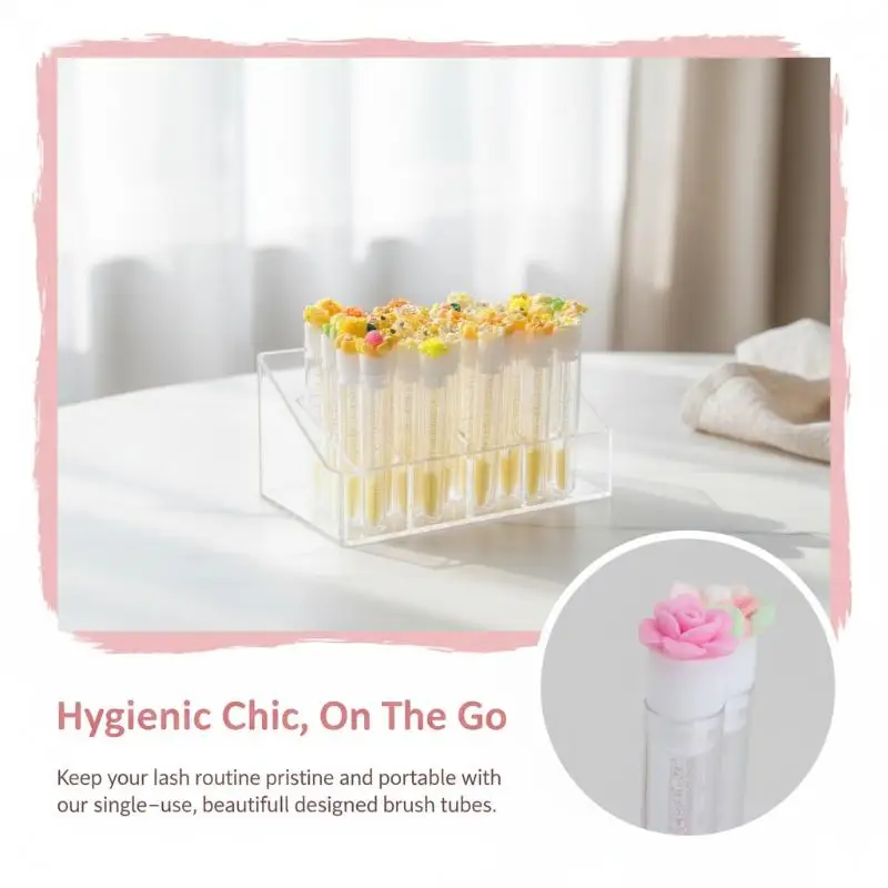 Eyelash Brush Tubes Set 50PCS Reusable Eyebrow Wands Perfect for Beauty Routines Long-lasting and Durable
