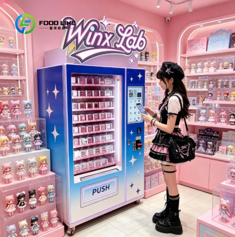 Smart Cosmetic Retail Vending Machine with Cashless Payment, Modern Makeup Dispenser for Shopping Malls, Airports