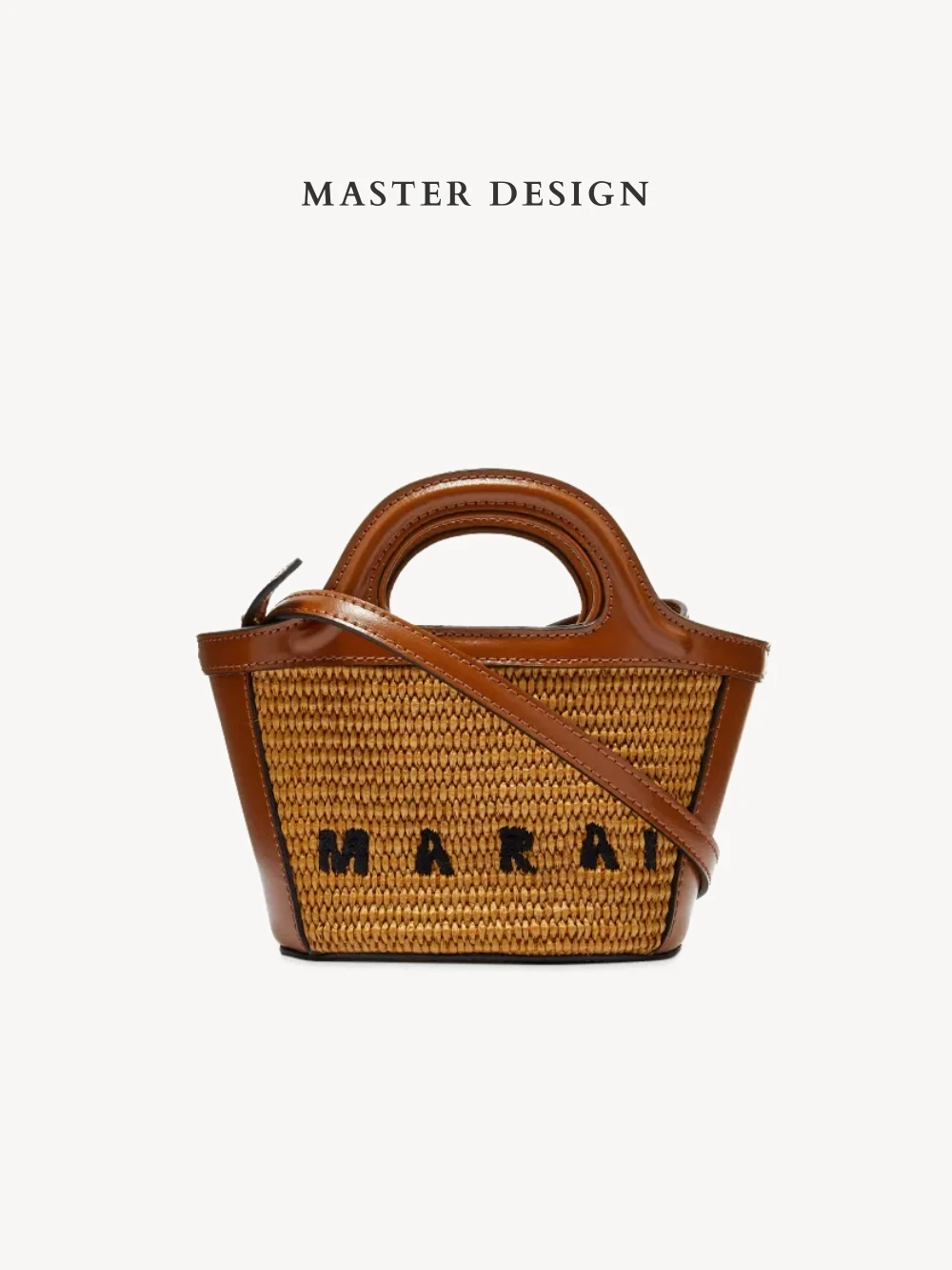 

Summer New Raffia Grass Patchwork Leather Woven Basket Bag Casual Versatile Single Shoulder Slant Cross Handheld Women's Bag