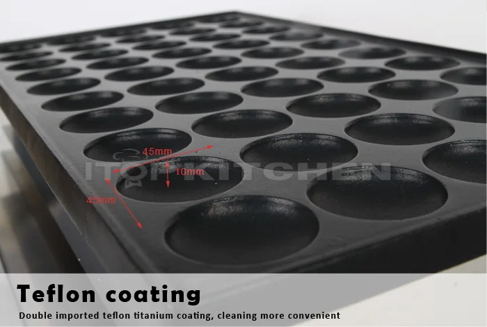 CE Approved 50 Hole Automatic Poffertjes Grill/Mini Pancake Machine For Snack Bar