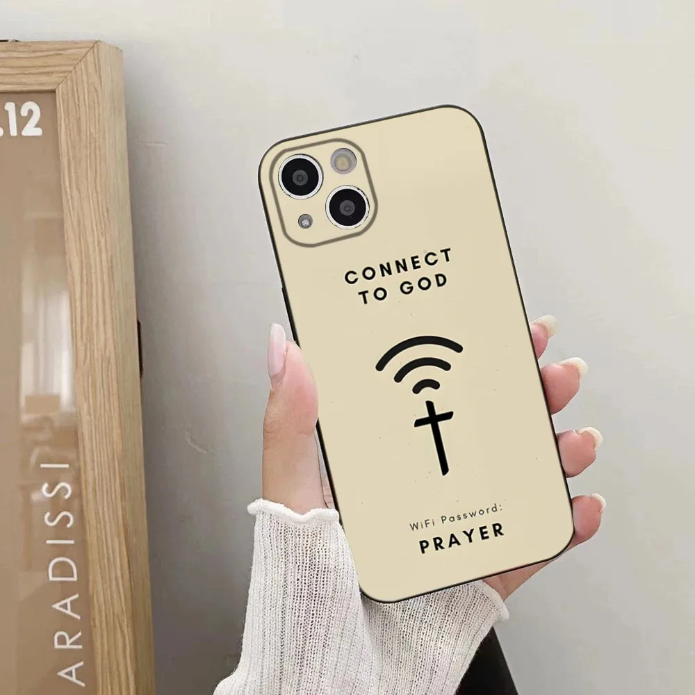 Bible Verse Jesus Christ Christian Phone Case For iPhone 15,14,13,12,11 Plus,Pro,Max,XR,XS,X,7,8 Plus,SE,Mini Silicone Soft