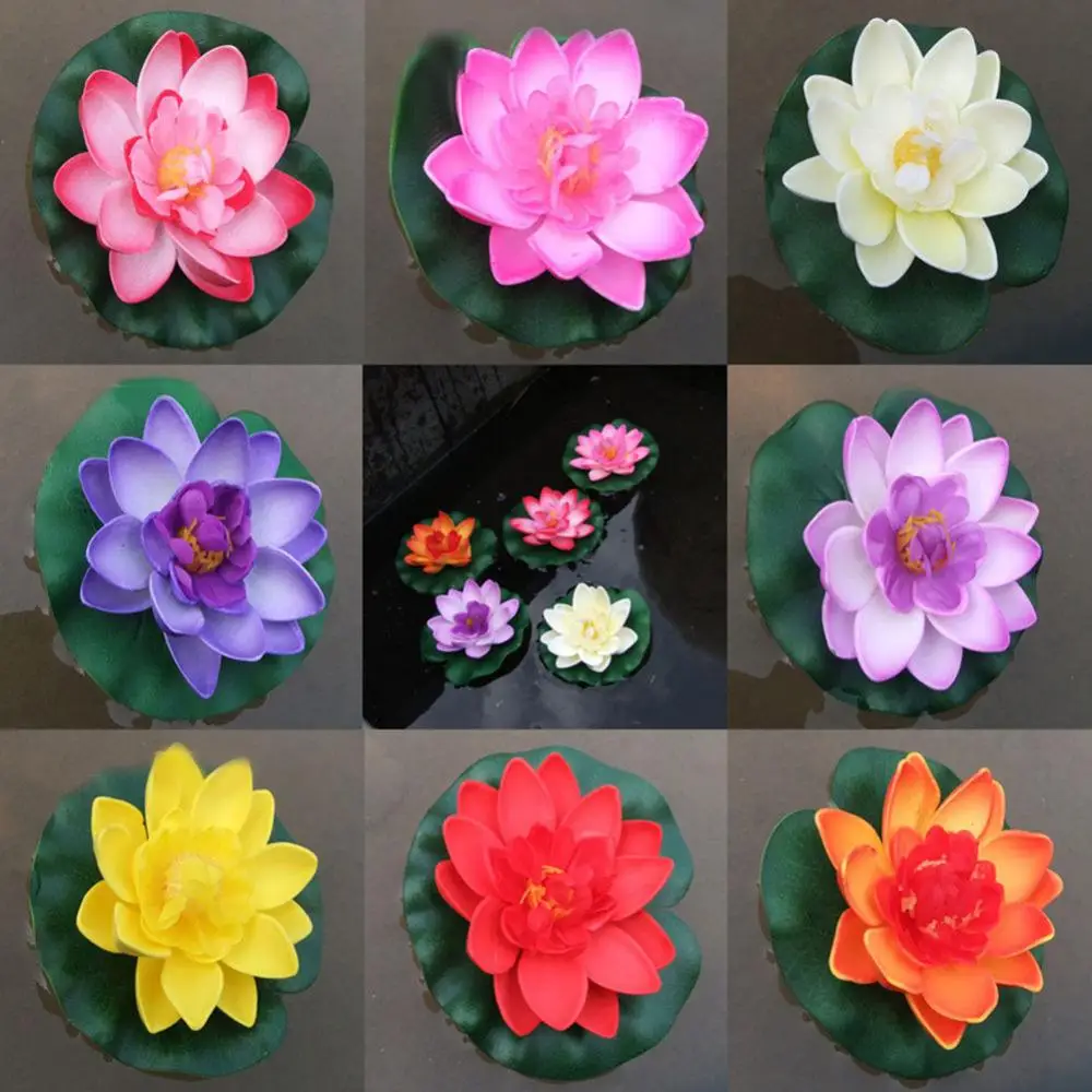 Artificial Water  Floating Flower Lotus Home Yard Pond Fish Tank Decor