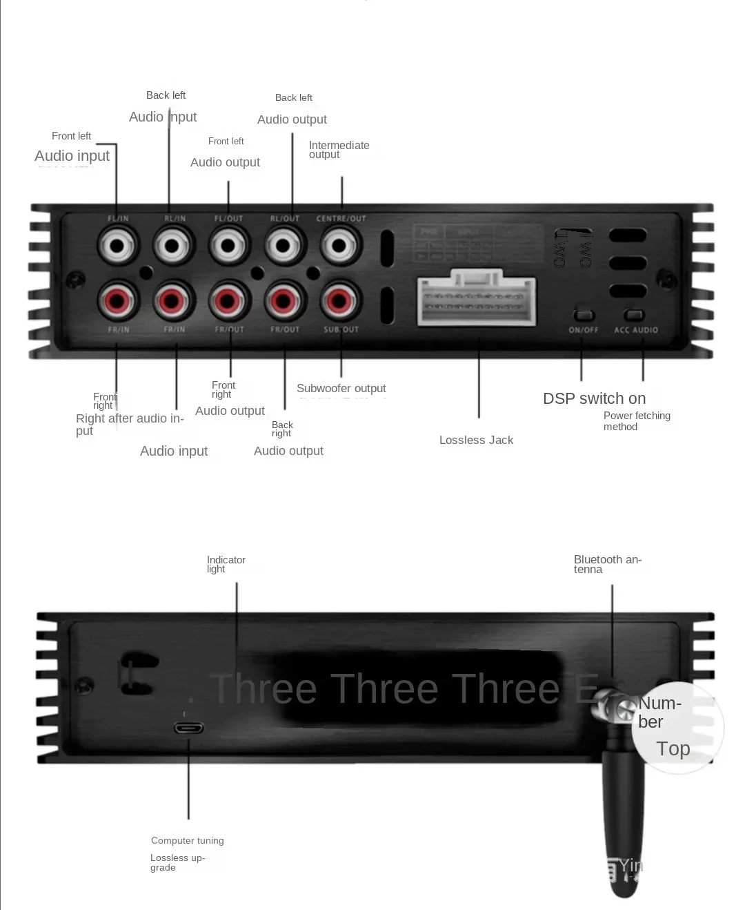 Durable Car-mounted DSP power amplifier audio professional 4-in 6-out and 31-segment EQ intelligent audio processor 20Hz-20KHz