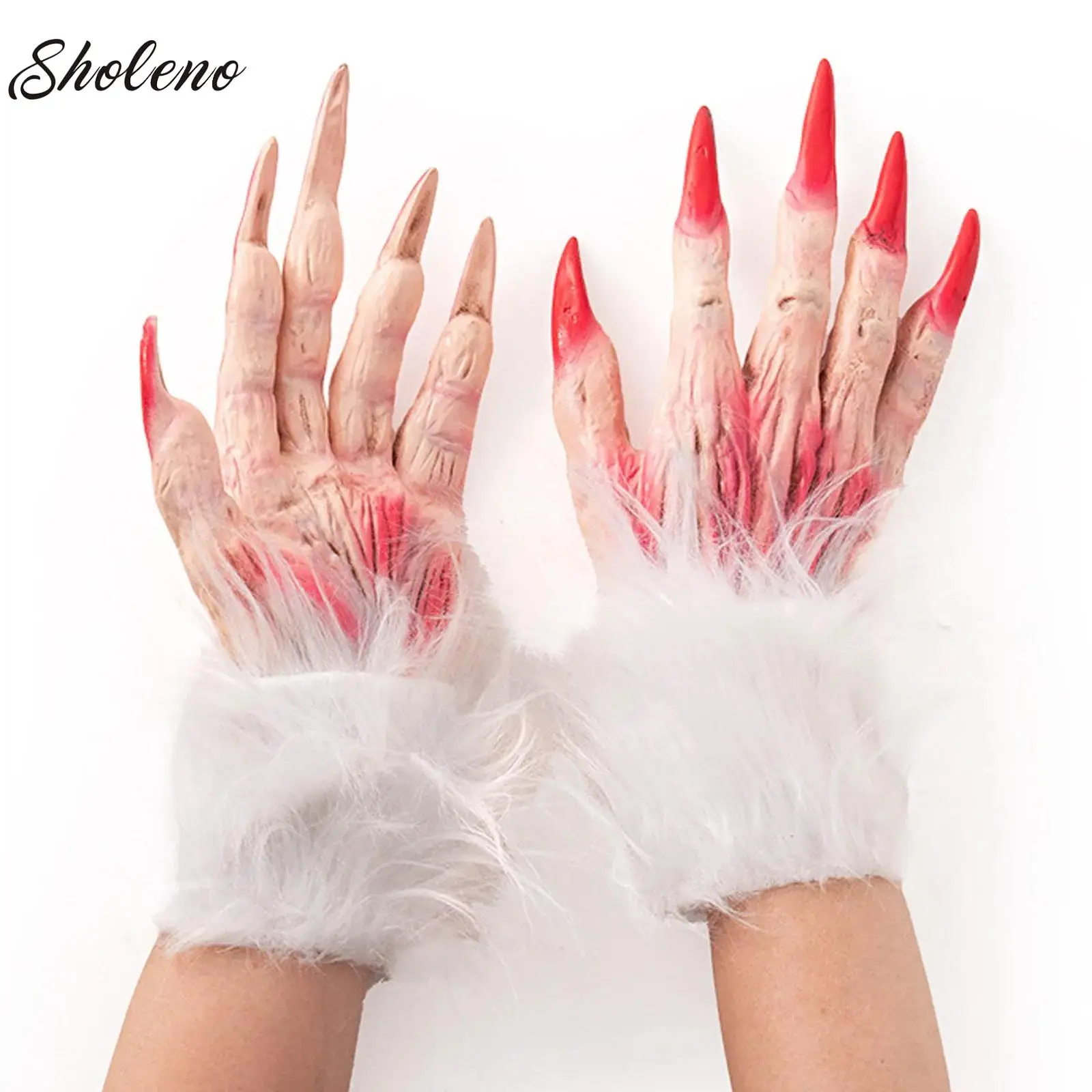 

Pointy Claw Gloves Realistic Leather Dragon Claw Gloves Halloween Cosplay Party Scary Prank Costume Accessories Props