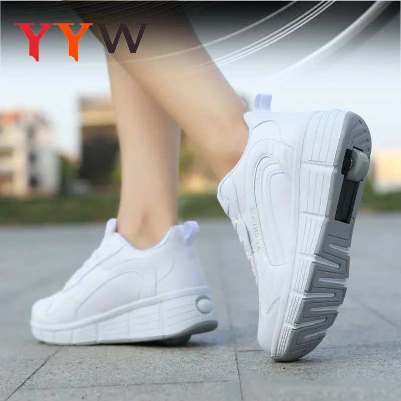 2024 Kids Roller Sneakers Flying Shoe Outdoor Skating Detachable Skate Running Shoes Sport Gift Double Row Indoor Blade Beginner