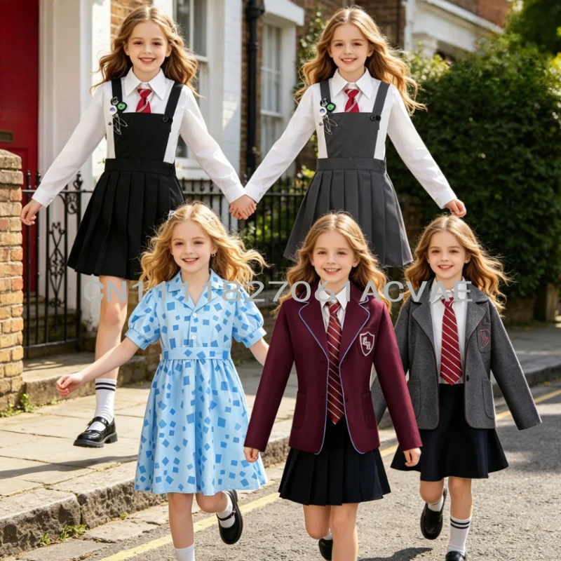 

Movie Matilda Cosplay Costume School Uniform Coat Skirt Tie Roald Dahls Matilda the Musical Costume Suit Kids For Girls Women