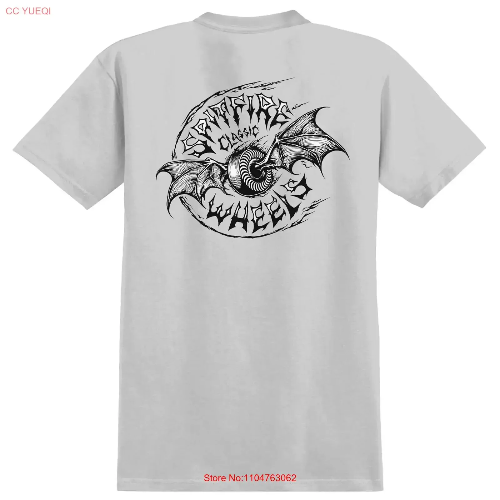 Spitfire Wheels T Shirt Batwing Classic Ringspun Silver vintage Washed Soft Slightly Breathable Casual designer clothes Unisex