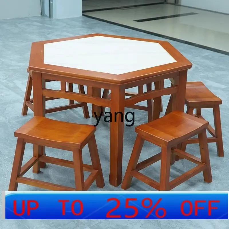 

LMM all solid wood eight immortals table Chinese old-fashioned old rural hall household dining table