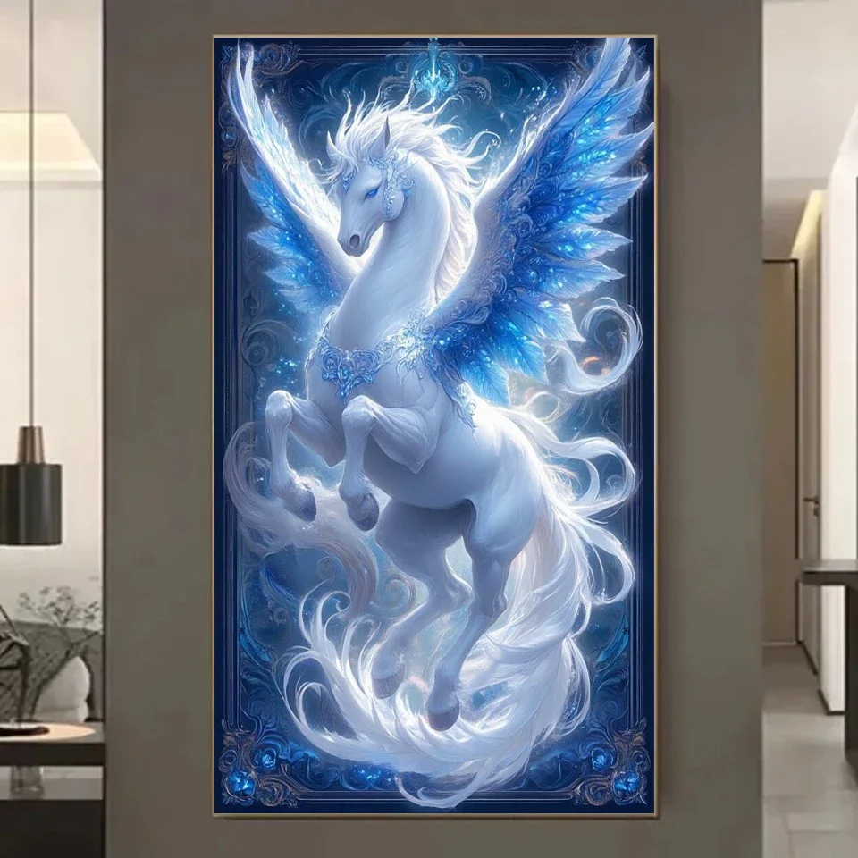 

2026 алмазная живопись, большой размер, лошадь с крыльями, фотографии, полная алмазная мозаика, наборы для вышивки крестом, украшение дома