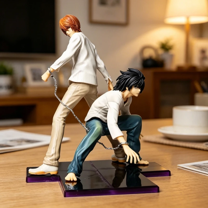 Anime-Actionfigur mit Kettenbasis-Verbindung, PVC-Statue, Konfrontationsszene, Desktop-Dekoration, Geschenk für Fans