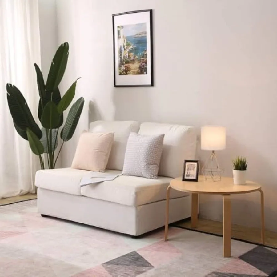 Modern Hollow Out Base Bedroom Small Table Lamp, Bedside Nightstand Lamp with Geometric Metal Base White Fabric Shade, Cute Des view 3
