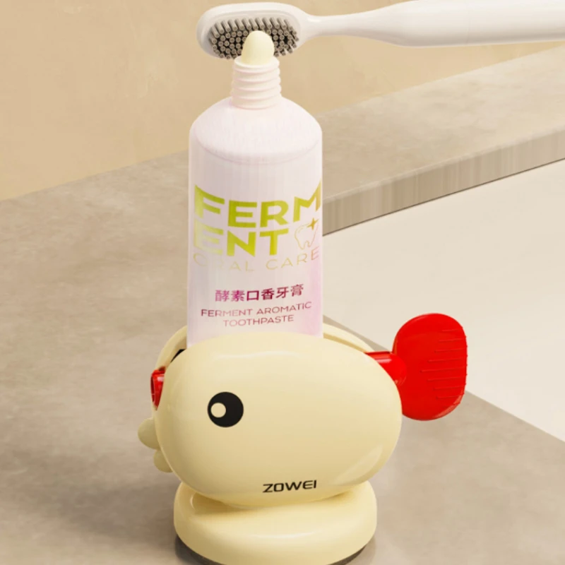 

Toothpaste Squeezer, Two Pcs, Fully Automatic Wall Mounted Suction Cup Storage Rack, Goldfish Shape, Suitable for Children