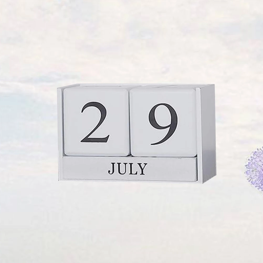 

Wooden Desktop Manual Calendar Creative Black Natural Wood Office Decoration Table Home Ornament Wood Calendar