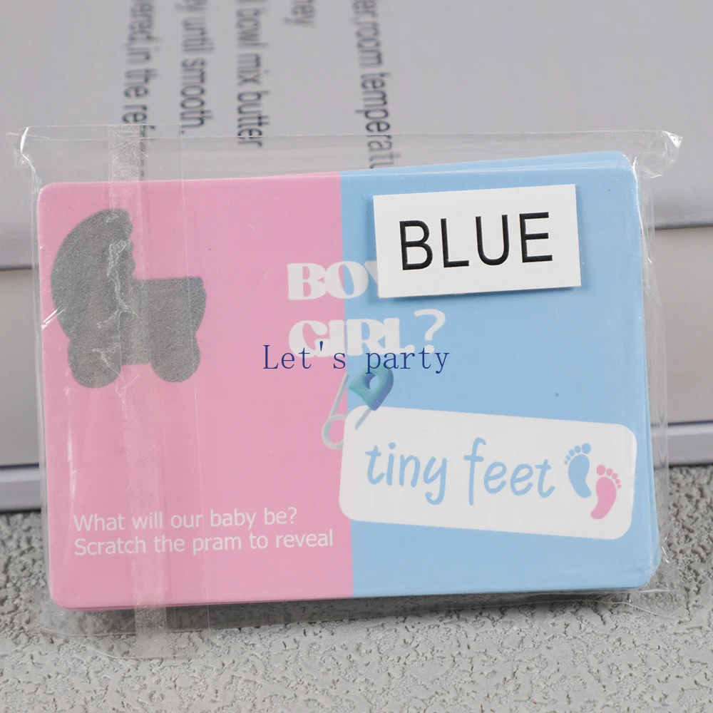 24Pcs/Set Newborn Boy or Girl Gender Reveal Game Scratch Cards for Team Girl Boy Birthday Baby Shower Baptism Party Decoration