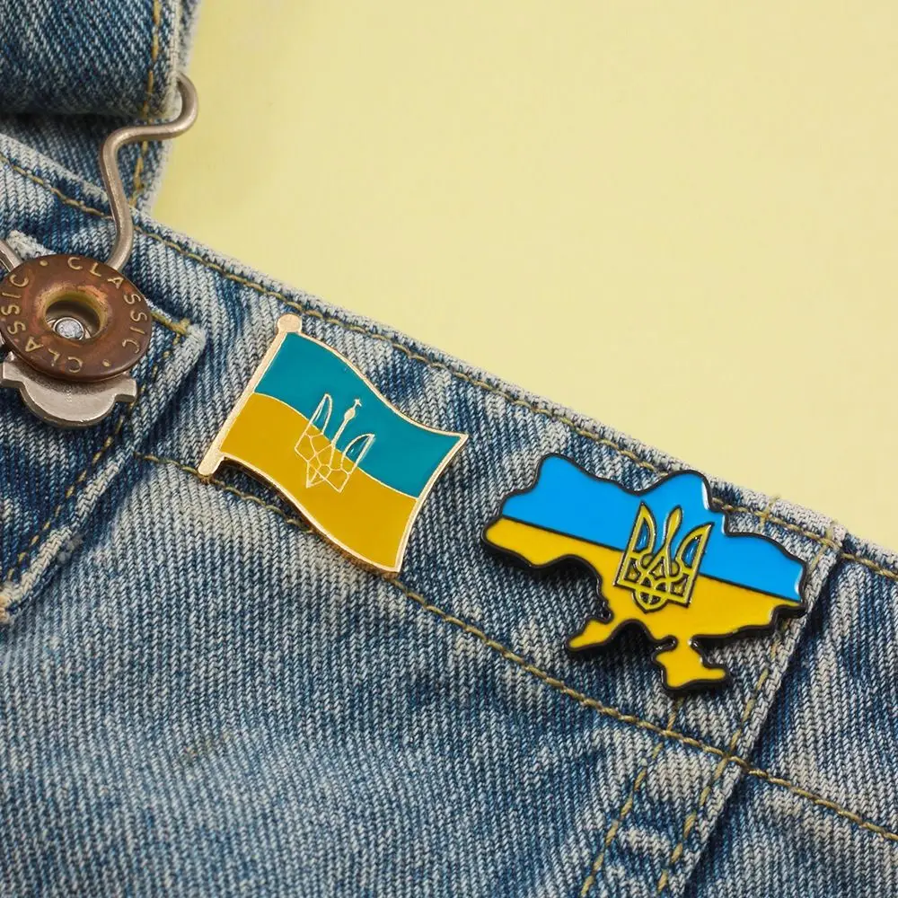 Brooches Ukraine Brooches Alloy Enamel Pins Ukrainian Flag Pins Badges Patriotism Ukrainian National Pins Jewelry