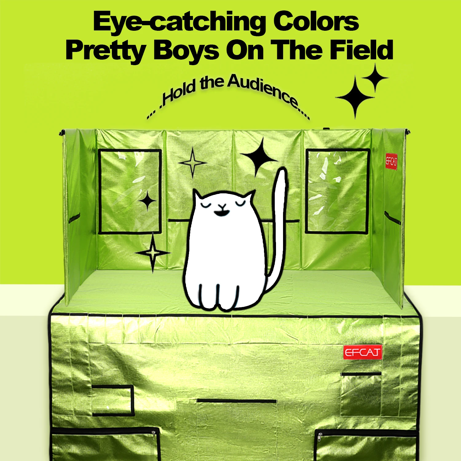 EFCAT Cat Cage Beauty Table Background Board Skirt Award Flower Tablecloth Tool Cloth for Cat Exhibition