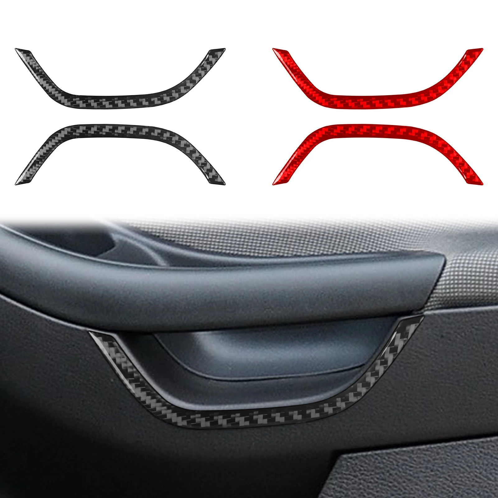 

For Ford Focus 2012—2018 Carbon Fiber Car Accessories Front Door Handle Panel Strip Cover Trim Sticker Modification