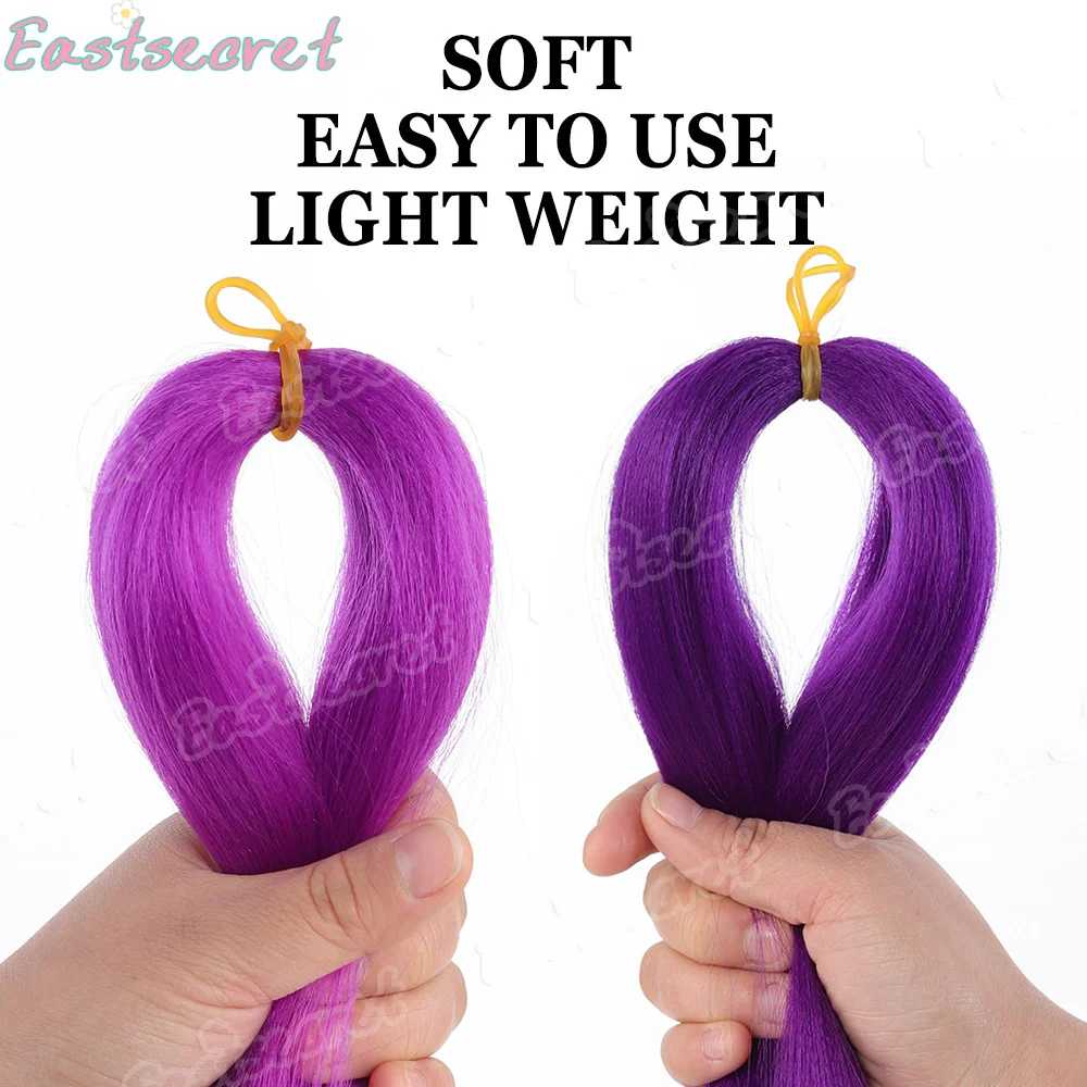EAST Synthetic Purple Braiding Hair Extensions Hairpiece Synthetic Pre Stretched Braids for Kids Christmas&Festival Party Use