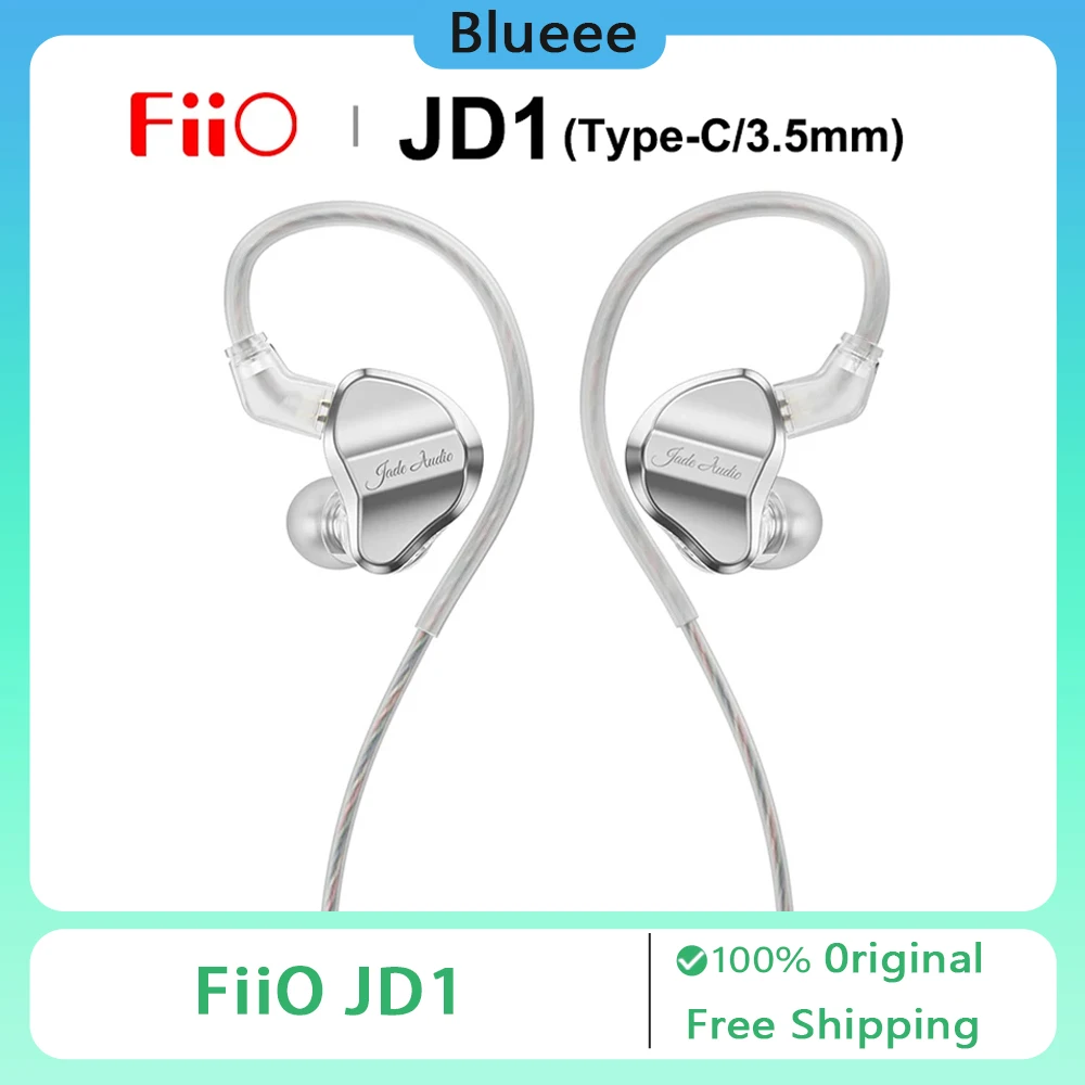 FiiO JD1 In-ear Earphone Dynamic Driver High Performance In-Ear Monitor IEM HIFI Bass stereo Headset 3.5MM TYPE-C with Micphone