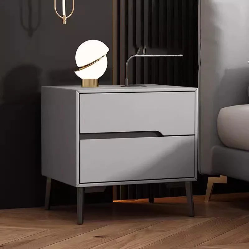

Bedside Minimalist Nightstands Auxiliary Storage Grey Drawers Nightstands Living Room Narrow Muebles Dormitorio Modern Furniture