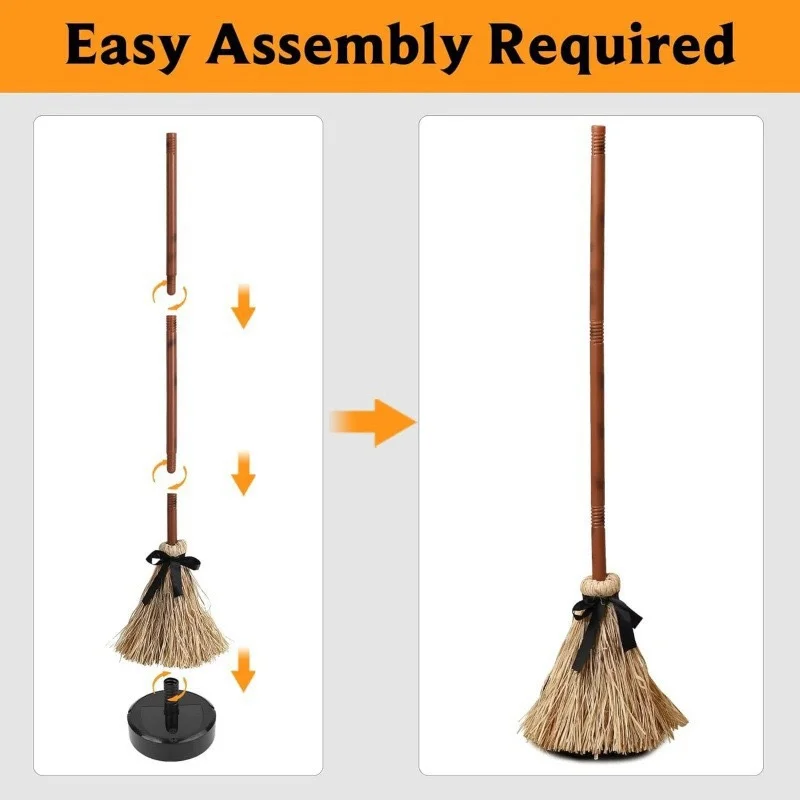 Halloween Magics Broom Animated Floating Witch Broom Magicals Animated Halloween Brooms that Moves for Haunted Party Decorations