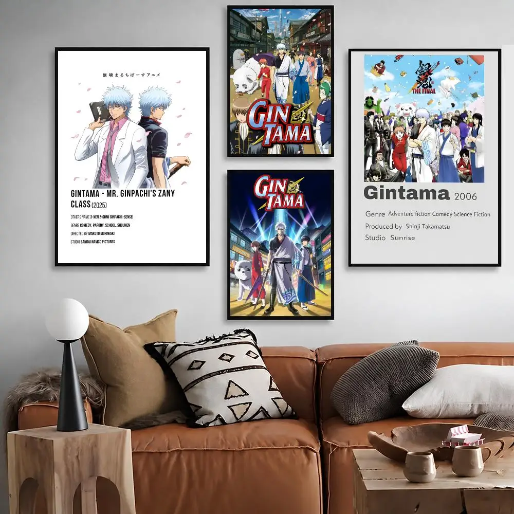 Anime Gintama Poster  Character Print Japanese Graphic Streaming Film Style Wall Artwork Bedroom Decor