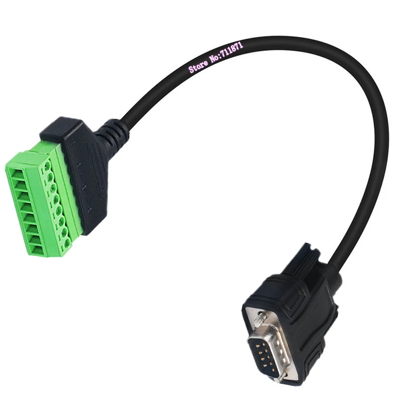 ไม่มีเชื่อม 8Pin สกรูกระชับ Terminal RS232 DB9 ชายหญิงทดสอบ Dubug อะแดปเตอร์สาย 8P DIY DB9 RS232 ชายหญิง