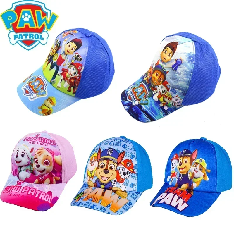 Paw Patrol Peaked Cap Hat Anime Peripherals Tv Movies Cartoon Chase Marshall Skye Figures Print Baseball Cap Kids Birthday Gifts