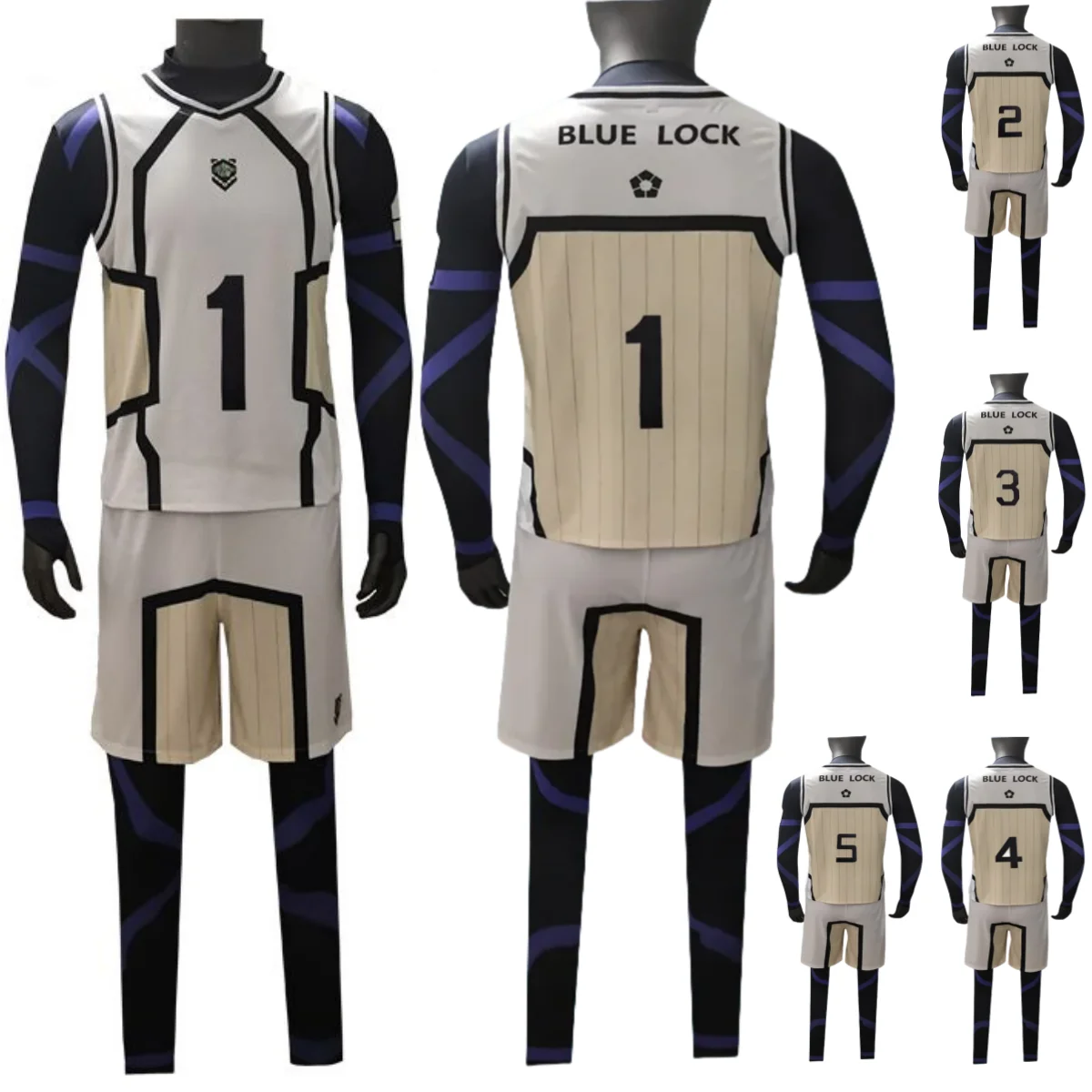 Anime Blue Lock Jurian Roki Cosplay Costumes Luna Cavazos Jersey Adam Blake Soccer Jersey Silva Football Uniform White Set