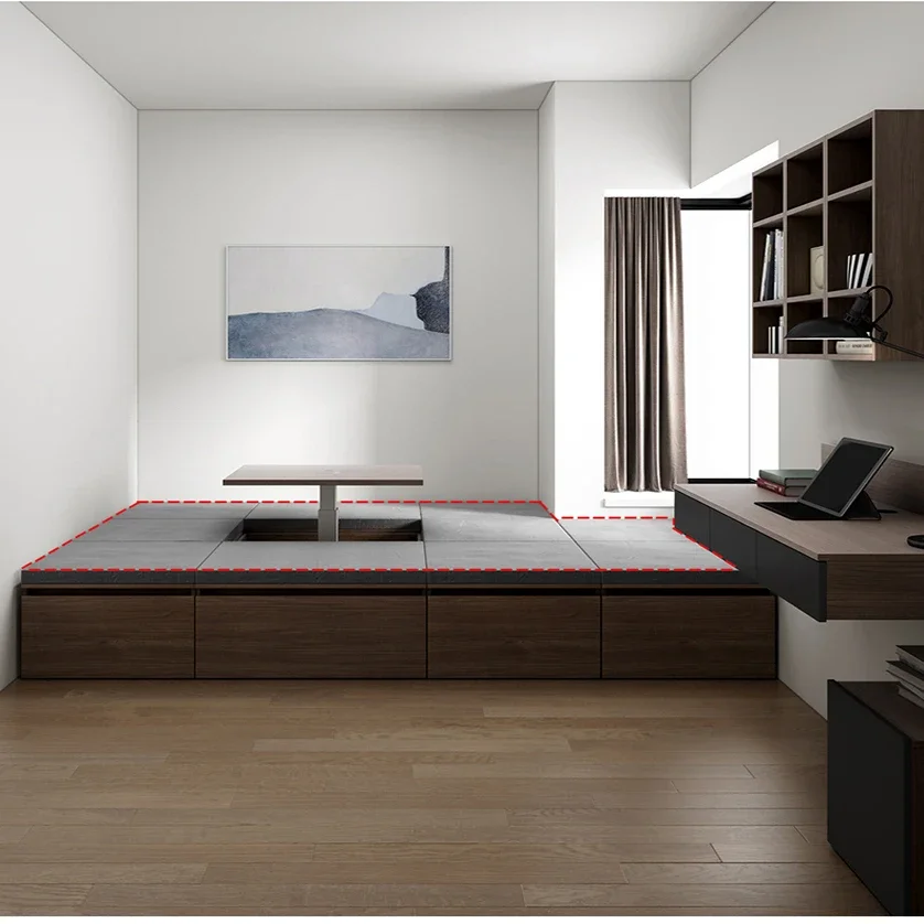 Multifunctional tatami bed storage box floor combination Rubik's cube space-saving small apartment storage pedal meter