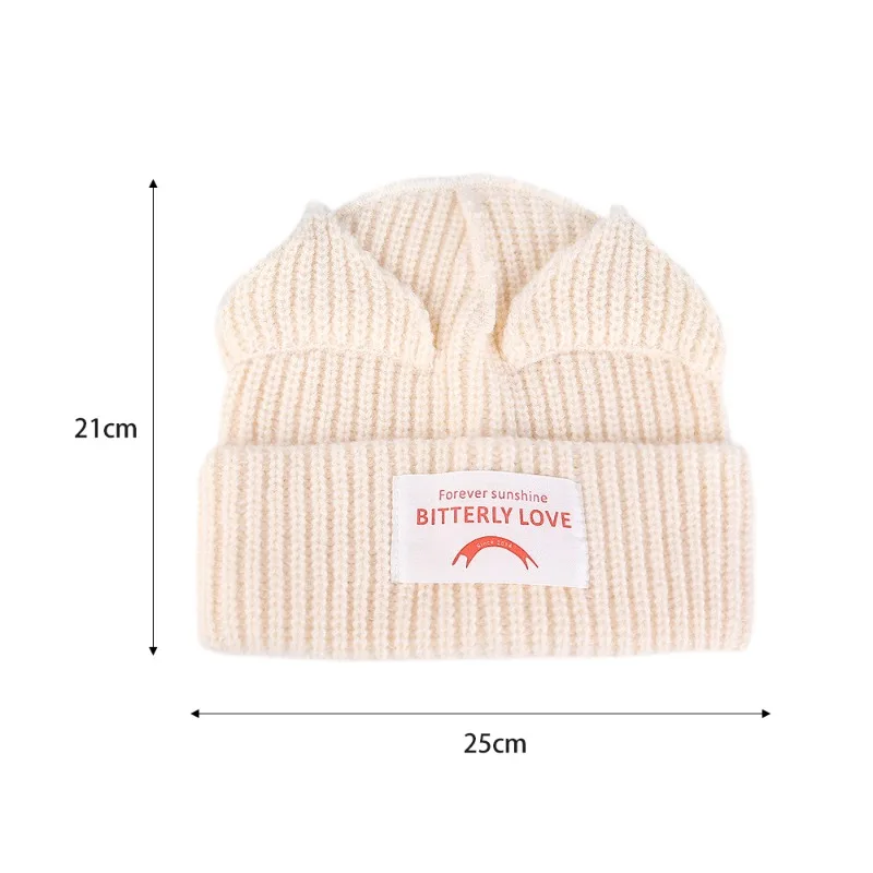 Winter Knitted Wool Cute Cat Ear Hat Girl Hooded Cap Beanies Warm Pig Ear Beanies Design Kpop Personality Bonnet Hip Hop Fashion