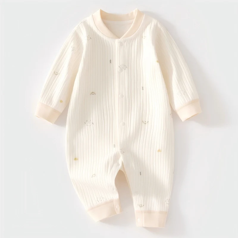 

Весенне-осенний комбинезон из мягкого хлопка с длинным рукавом для младенцев: дышащий, удобный, для дома и ползания