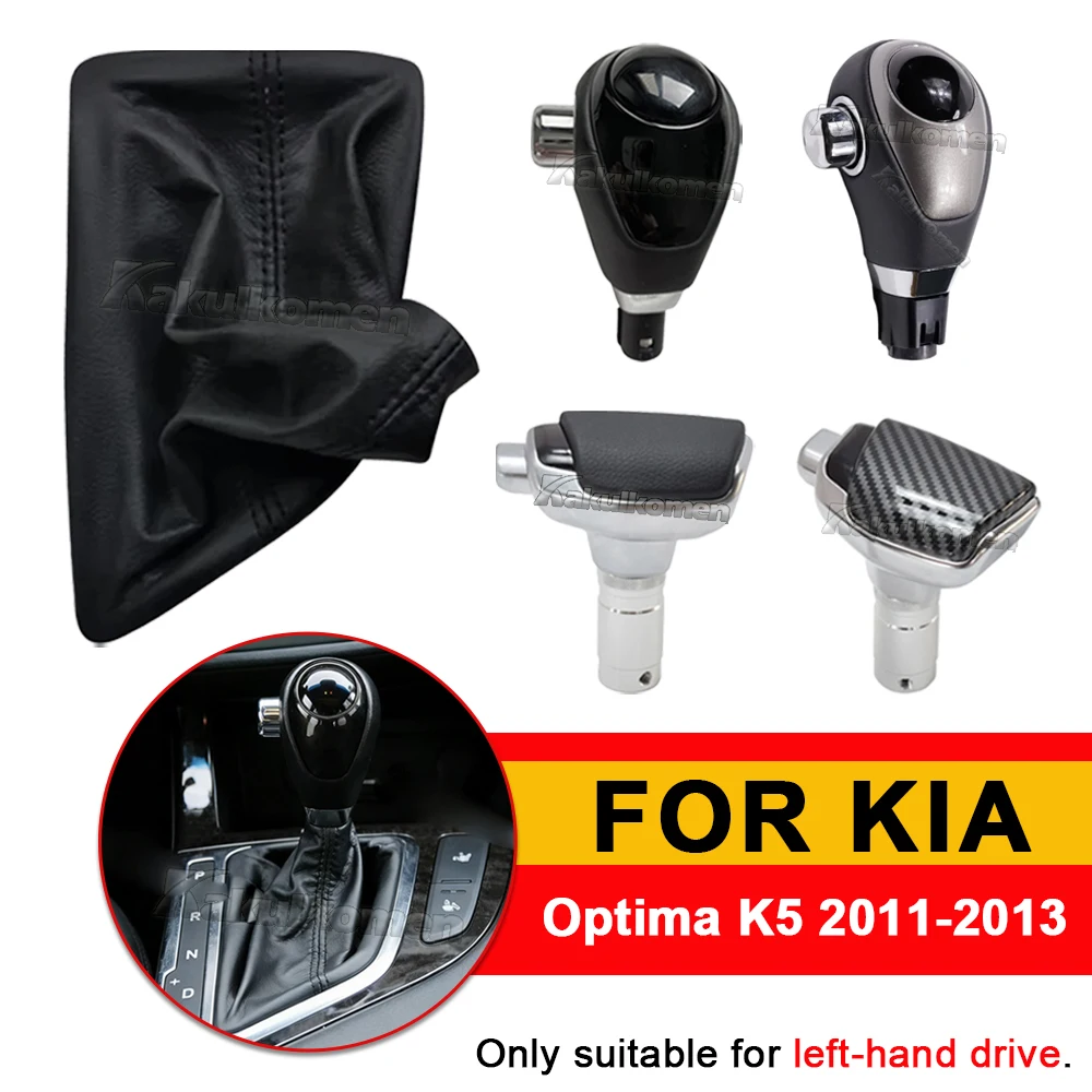 Für Kia Optima K5 2011 2012 2013 Schwarz/Carbonfaser/Holz/Grau Automatischer Schalthebel Schaltknauf Mit PU-Leder Schaltmanschette