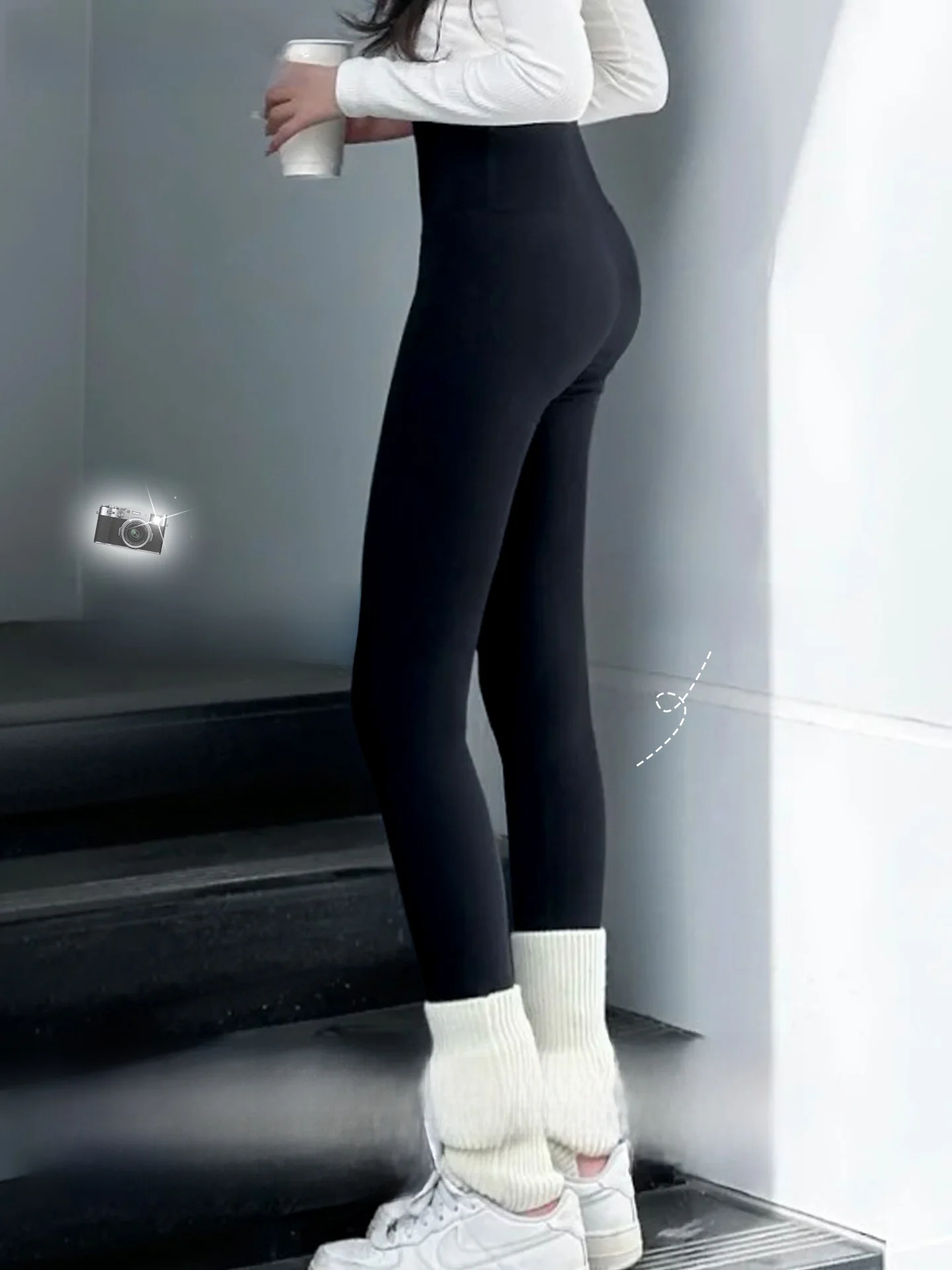 

Женские утепленные флисом леггинсы для йоги с высокой талией, с принтом под кожу, зимние, теплые, повседневные, модные