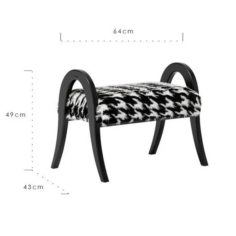 Shoe changing stool Solid wood home stool Retro style sofa chair
