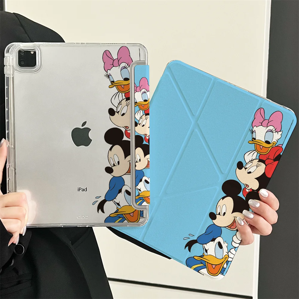 

Чехол для iPad Air 2025 11th Gen 10th Air4 Air6 Air5 Air7 10.9 10.2 Pro 11 дюймов 9,7 Y Складной чехол с держателем для карандашей Микки Минни